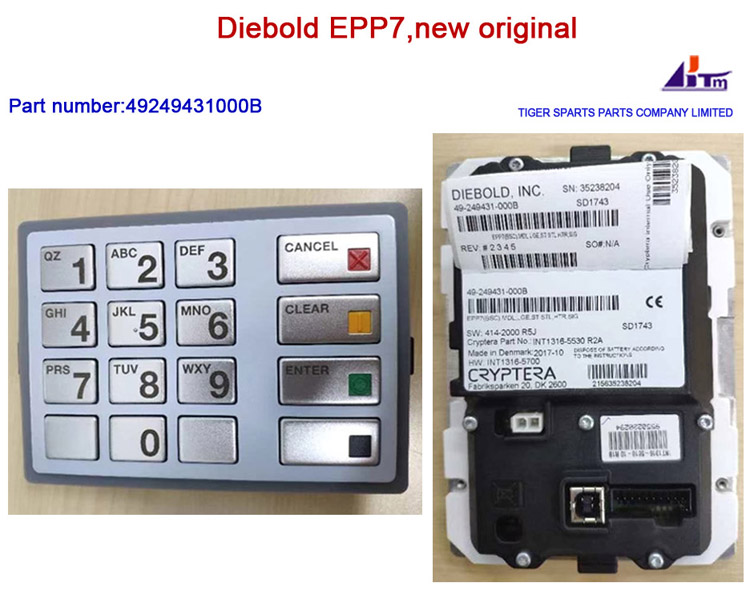 ATM Parts Diebold EPP7 Pinpad 49-249431-000B 49249431000B