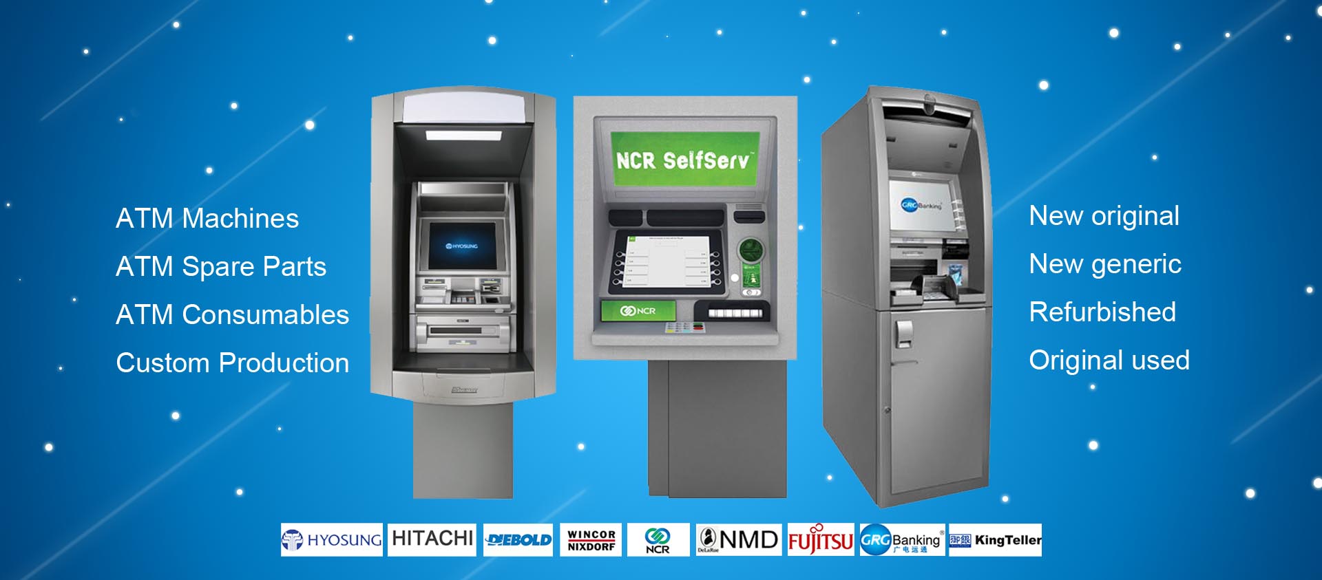 Bank ATM Machine NCR Diebold Wincor Hyosuny Hitach GRG Ect